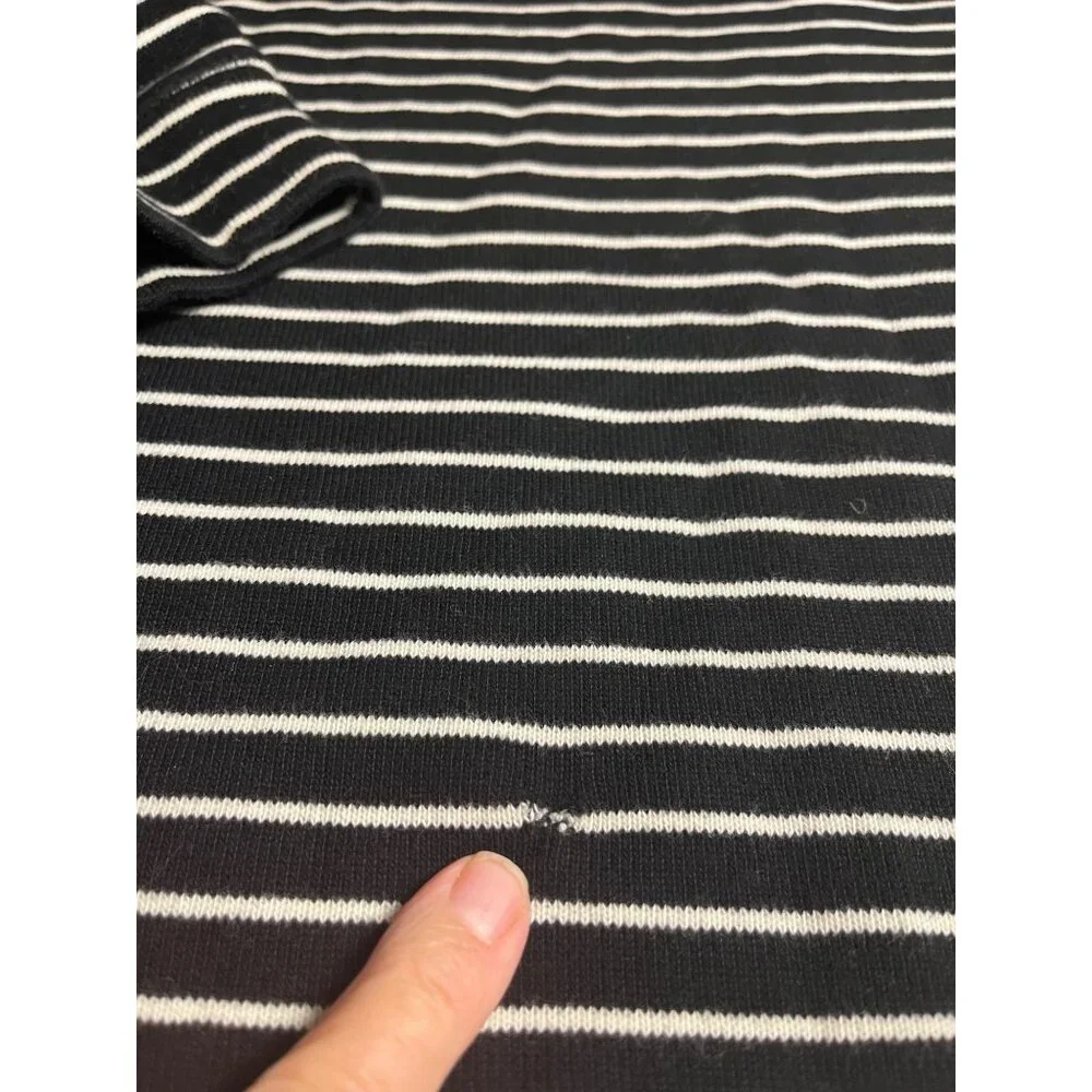 Polo Ralph Lauren 1/4 Zip Striped Black/White Pullover Mens XXL Cotton preppy